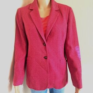 Vintage Talbots Cinnamon Red Classic Style Wool Blazer size Sm